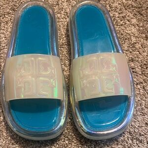 Tory Burch Slide Sandals with Blue Soles